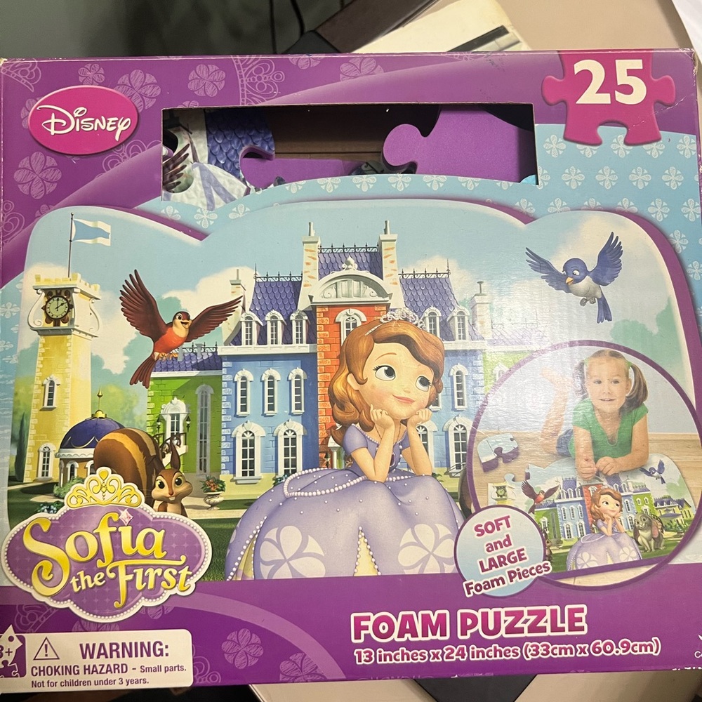 Disney Sofia the First Purple and Blue Foam Puzzle - 25 Pieces